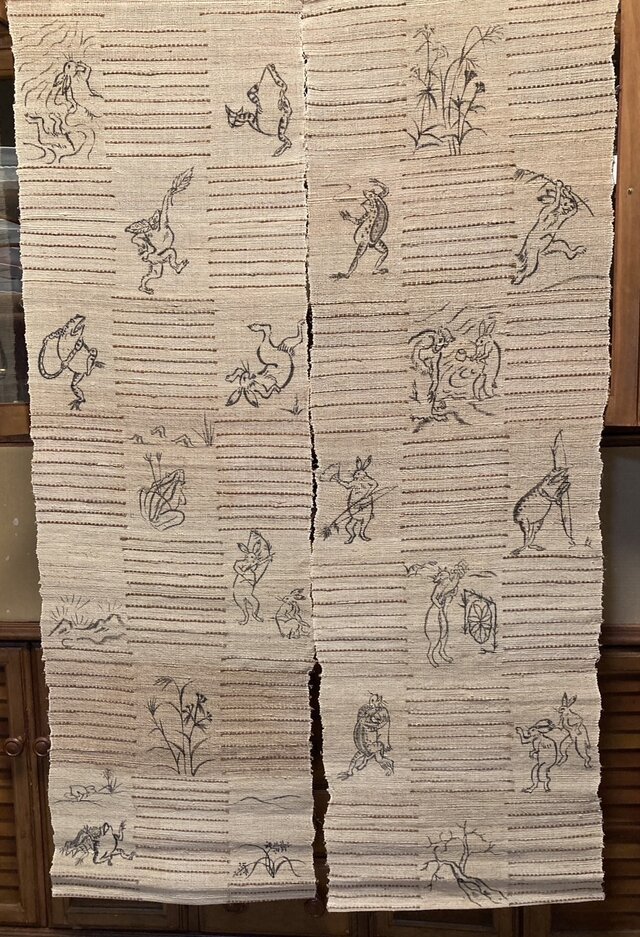 鳥獣戯画のれん | iichi 日々の暮らしを心地よくするハンドメイドや