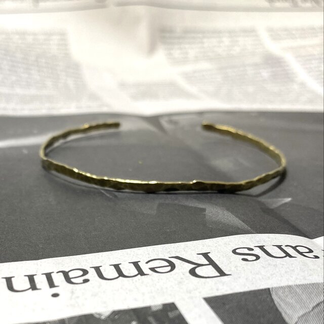 真鍮　槌目ブレスレット「プレーン」