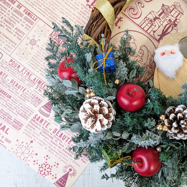 6.クリスマスハーフリース Christmas half wreath 2021 クリスマスハーフリース