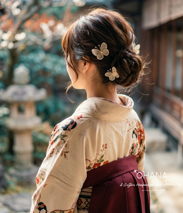 髪飾り 蝶々髪飾り3本セット 結婚式 成人式 卒業式 振袖 袴 和装 浴衣
