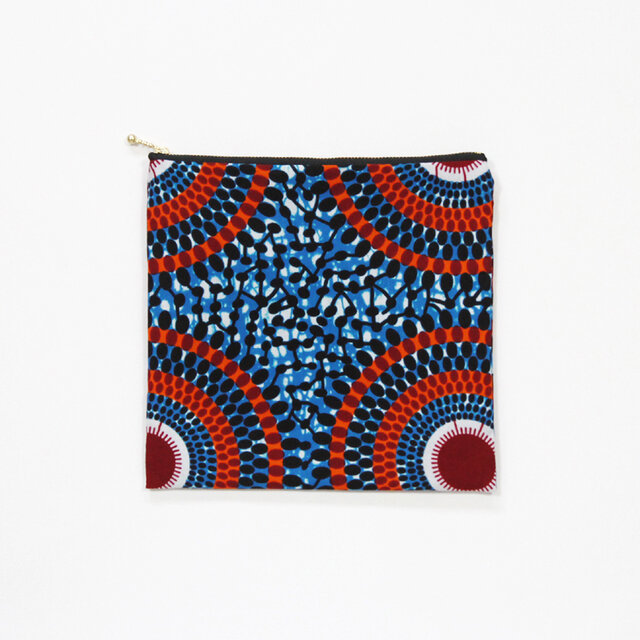 大容量・フラットポーチ（サークルドット）大きいポーチ 化粧ポーチ