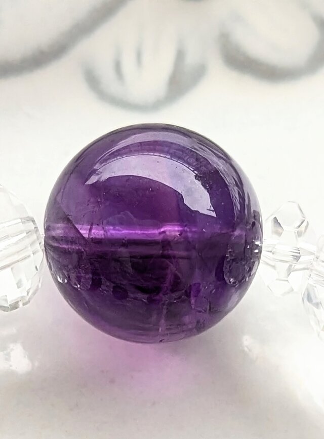 ウルグアイ産アメジスト（非加熱）&クリアクォーツのブレスレット