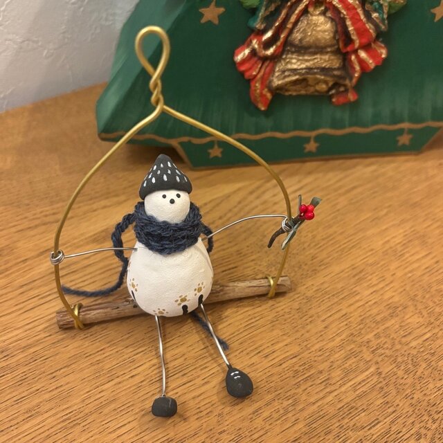クリスマス【黄昏スノーマン】オーナメント 置物 雪だるま 冬 季節の