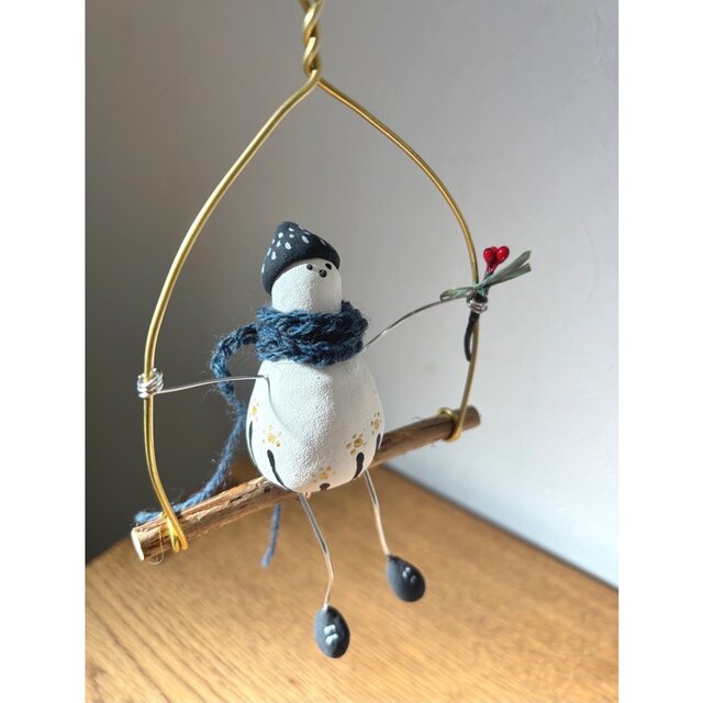 クリスマス【黄昏スノーマン】オーナメント 置物 雪だるま 冬 季節の