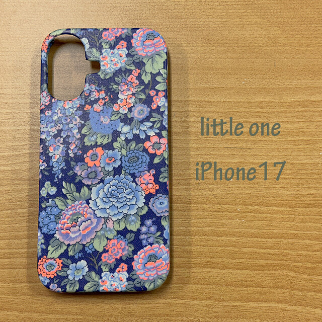 【リバティ生地】エリジアンオレンジネオンブルーパープル iPhone17