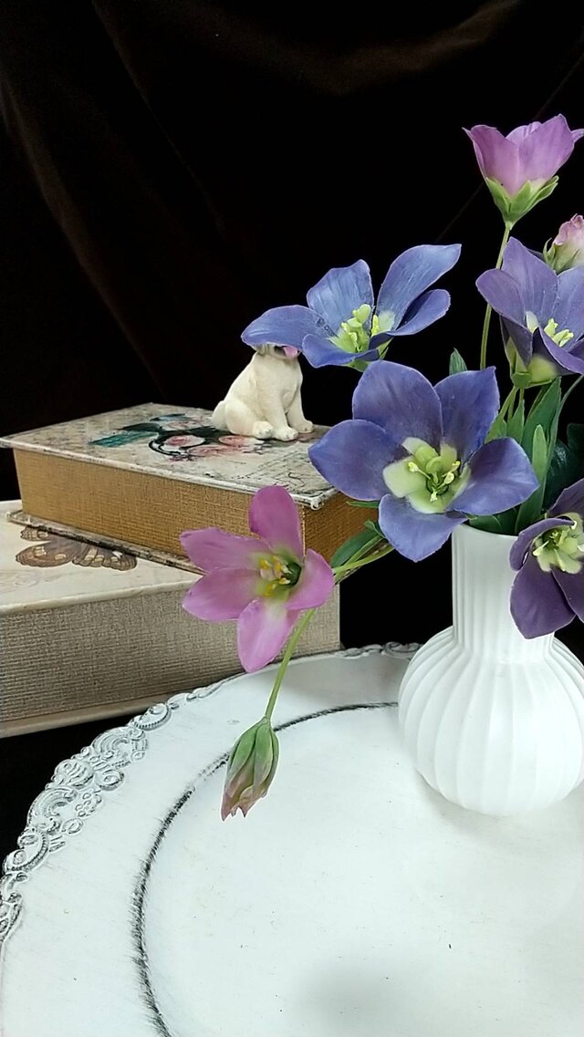 ☆粘土の花[トルコ桔梗]☆ | iichi 日々の暮らしを心地よくする