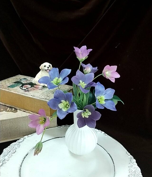 ☆粘土の花[トルコ桔梗]☆ | iichi 日々の暮らしを心地よくする