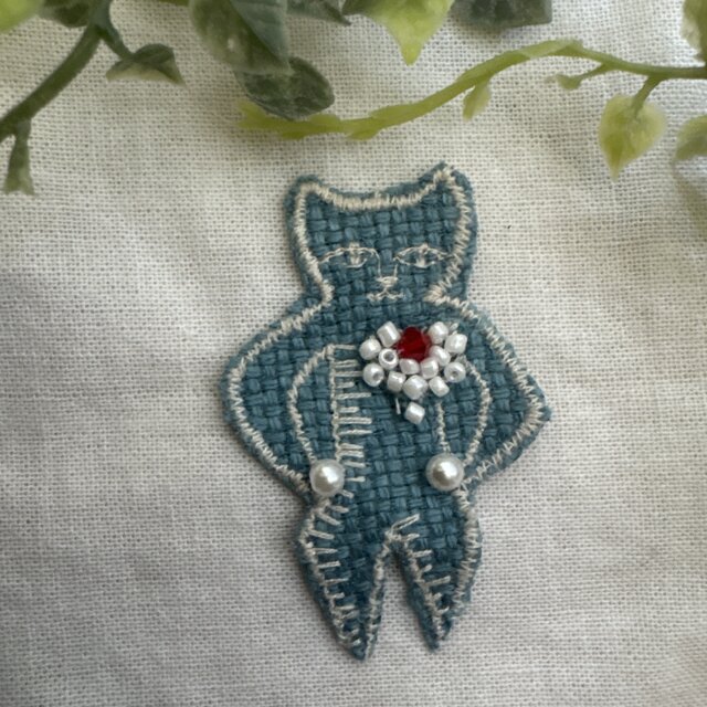 ＊ ＊☆ハンドメイドミナペルホネン⚮̈ シンフォニー猫♡ビーズ