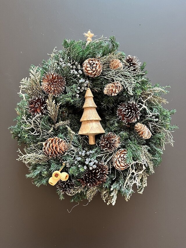 ※深い森のclassicalなリース※ GREENHOUSE/CMナチュラルリース LL オールドクリスマスメモリー/CM1646