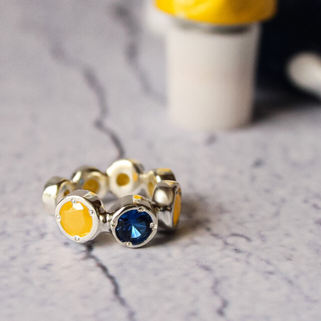 cuff #yerrow×blue 【silver925】