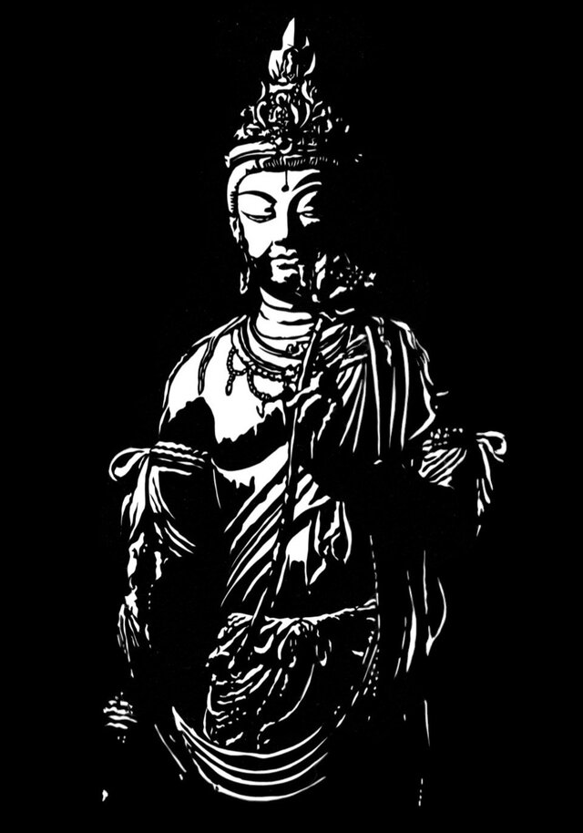 聖観音菩薩切り絵　A3サイズ