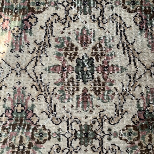 トルコヴィンテージラグ　204×108 くすみピンク　キャラメルベージュ　トルコ トルコヴィンテージラグ 204×108 くすみピンク キャラメルベージュ