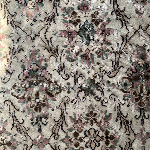 トルコヴィンテージラグ　204×108 くすみピンク　キャラメルベージュ　トルコ トルコヴィンテージラグ 204×108 くすみピンク キャラメルベージュ