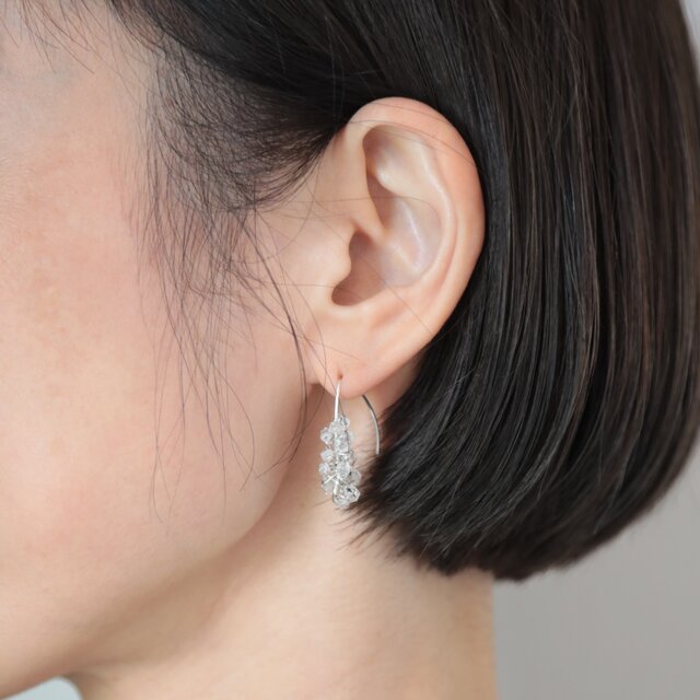 フックピアス ダイヤモンドクオーツ | iichi 日々の暮らしを心地よく