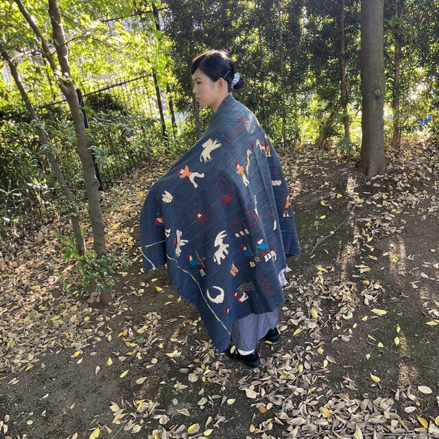 ミャンマー・チン族手刺繍布【インディゴ】Lot.3 | iichi 日々の暮らし