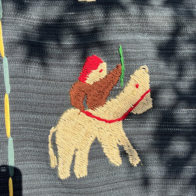 ミャンマー 刺繍アート ミャンマー・チン族手刺繍布【インディゴ】Lot.3 | iichi 日々の暮らし