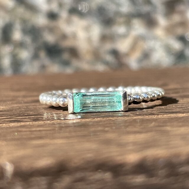 グリーン　ベリル　0.4ct　オクタゴンカット　シルバーSV925リング