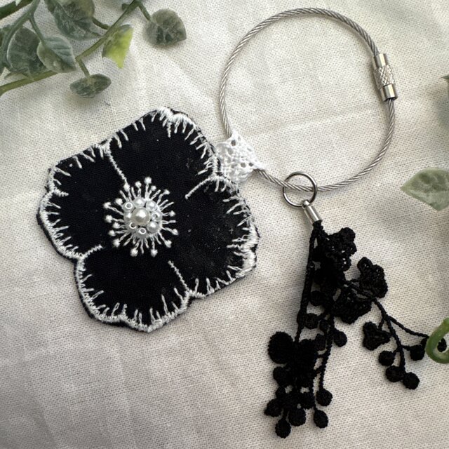 ハンドメイドチャーム＆キーホルダー＊ミナペルホネン アネモネパール