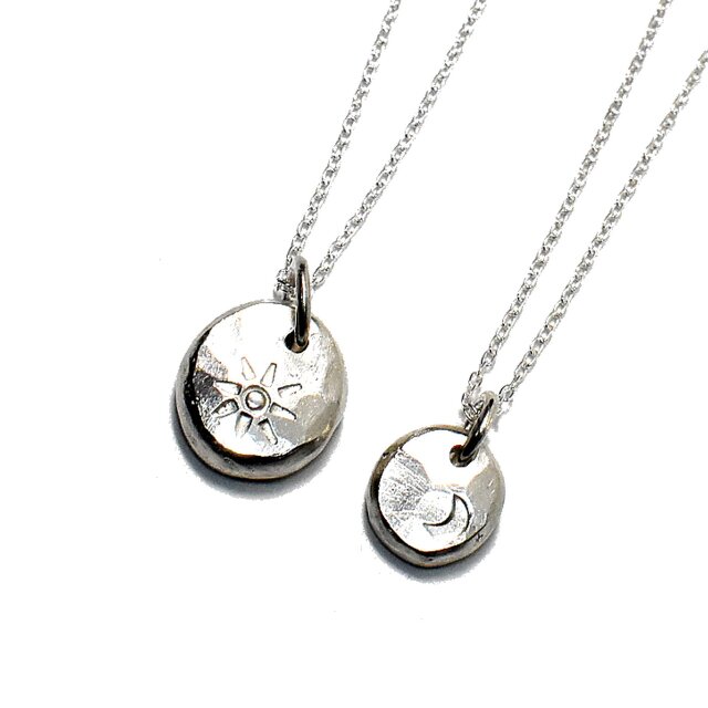 太陽と月 シルバー ペアネックレス PE-166