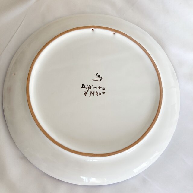 絵皿 26cm ART004 Suppertime マヨリカ焼き イタリア陶器 ウォール