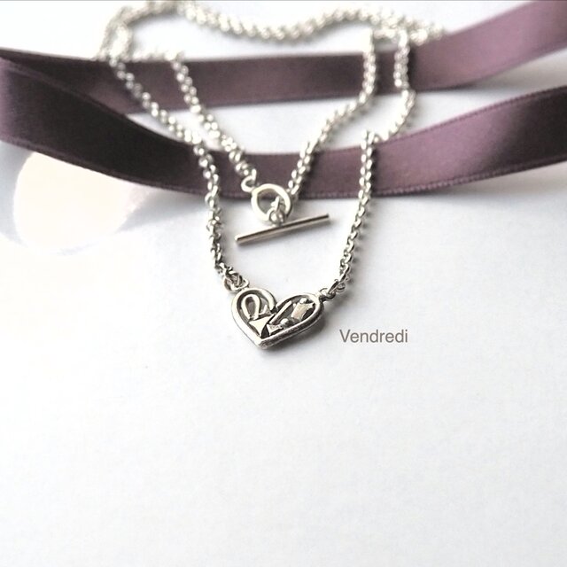 小さなアートのネックレス（heart）