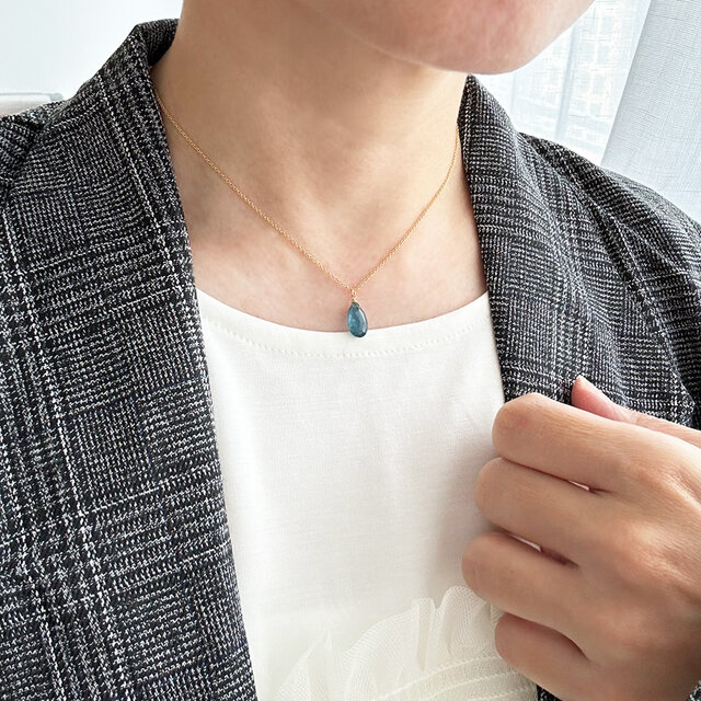 ✨知性的でクールなブルー✨ インディゴブルーカイヤナイト【L】の