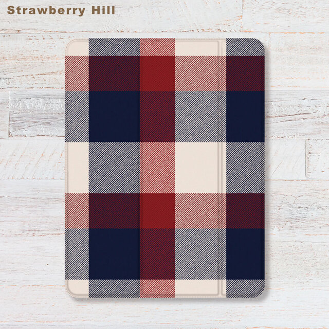 タータンチェック   iPadケース ペン収納 軽量 背面クリア あいぱっどけーす スタンド機能
