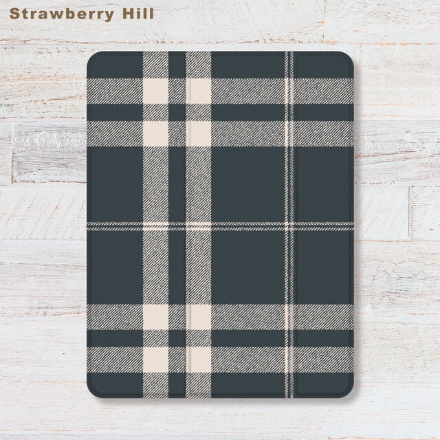 タータンチェック   iPadケース ペン収納 軽量 背面クリア あいぱっどけーす スタンド機能