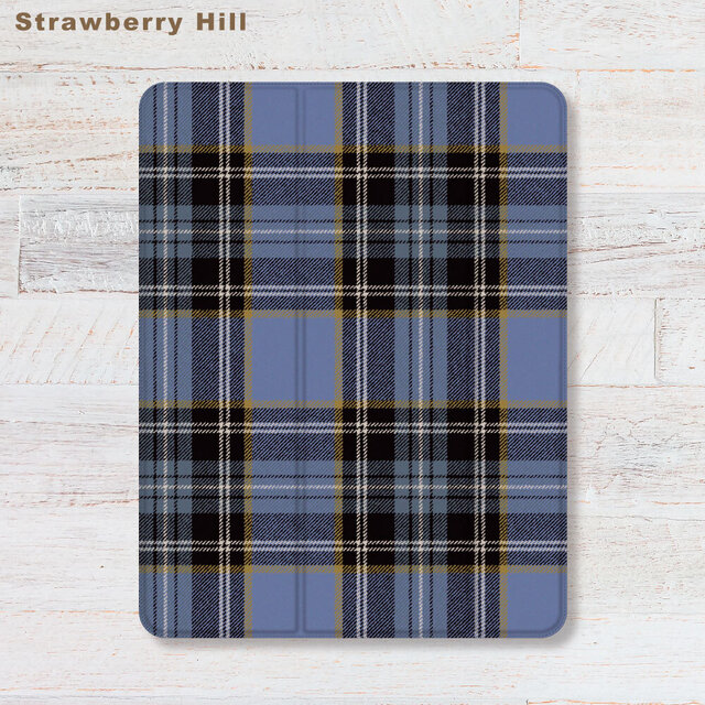 タータンチェック   iPadケース ペン収納 軽量 背面クリア あいぱっどけーす スタンド機能