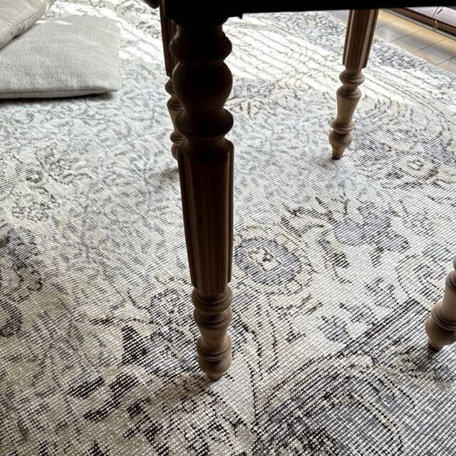 美品　超大判167×257 グレイ×クリーム　ボタニカル　トルコヴィンテージラグ 美品 超大判167×257 グレイ×クリーム ボタニカル トルコヴィンテージ