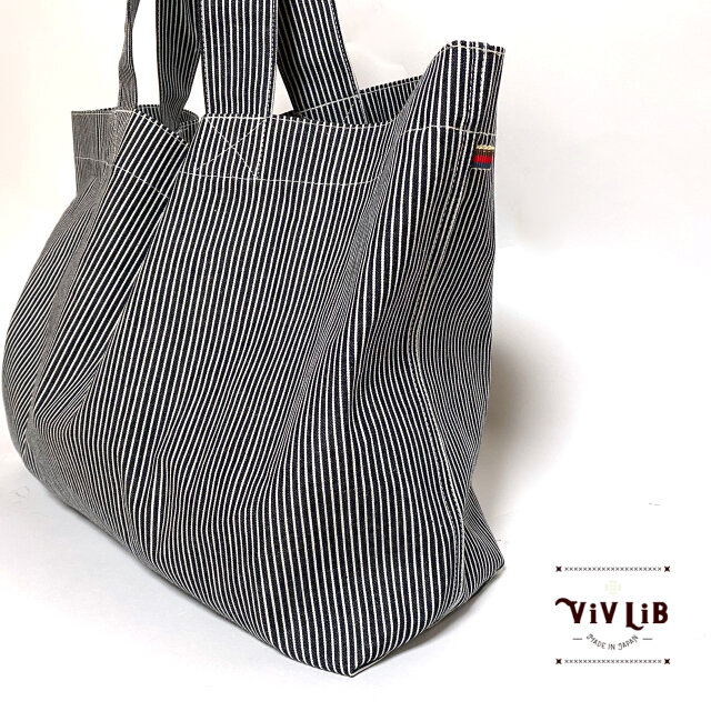 きちんと見える エコバッグトート/岡山デニムセルビッチヒッコリー
