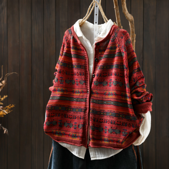 新作｜コットン100%.綿ニットカーディガン ゆったりサイズ カジュアル 通勤通学 秋冬