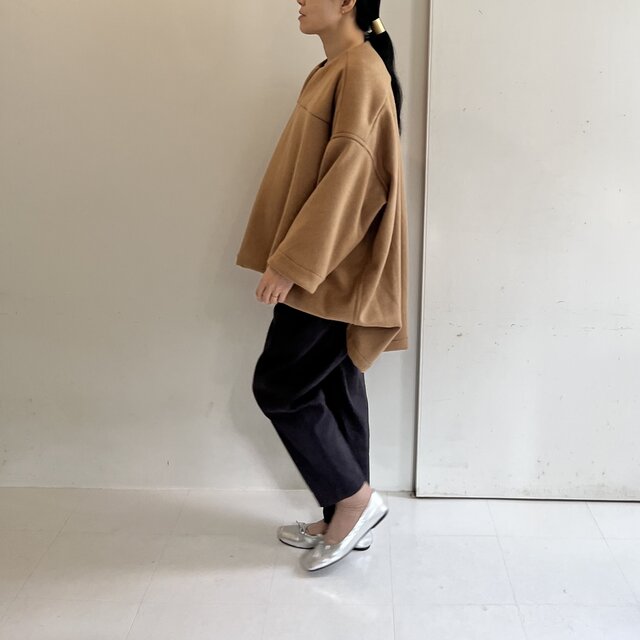 ボアポンチョ ブラウン ウールポンチョ(ベージュ×ブラウン) | iichi 日々の暮らしを心地よく