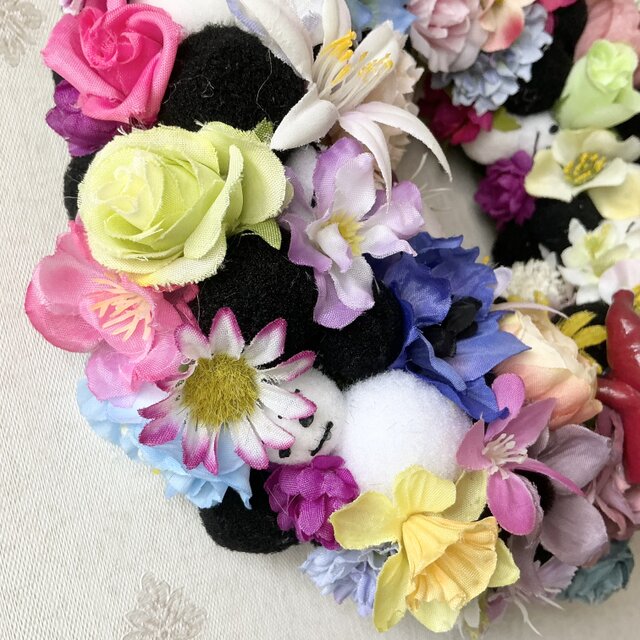 クリスマスリース （造花、リース、カラフル、ラブリー、雪だるま）の