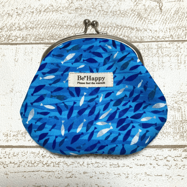 ミニがま口ポーチ＊魚群＊