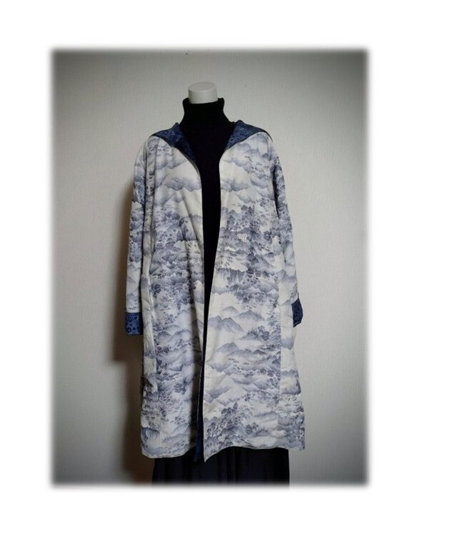 大島紬の未使用反物で作った　スプリングコート 大島紬の未使用反物で作った スプリングコート