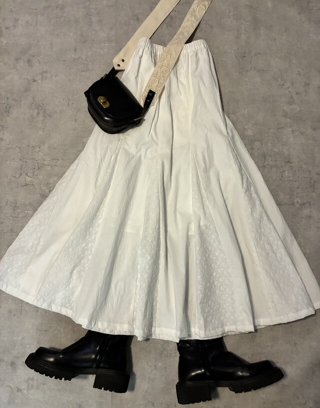 冬のコットン　10枚はぎスカート