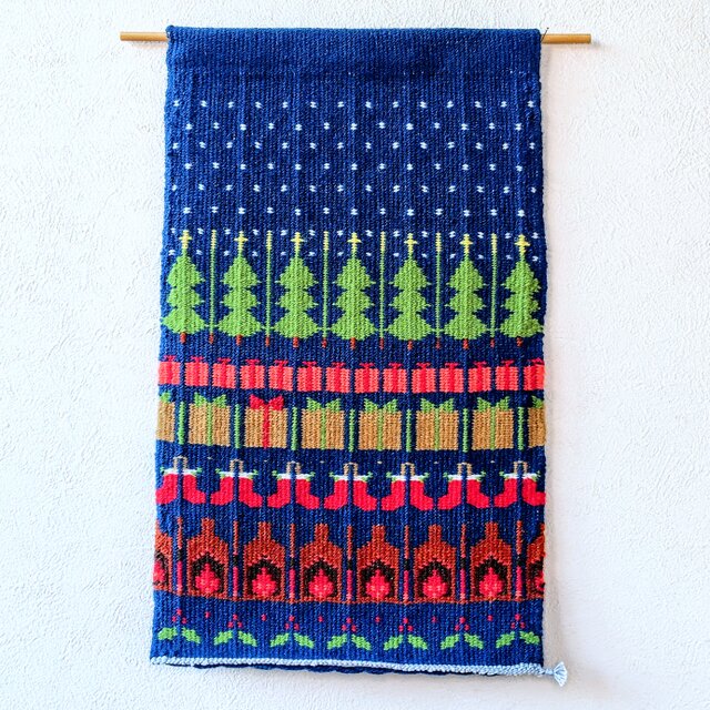北欧手織りクリスマスタペストリー（Christmas Night) | iichi 日々の