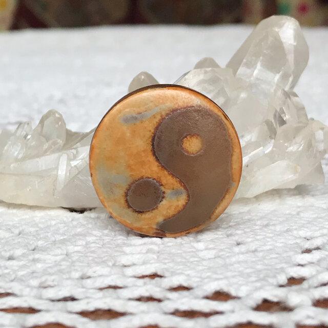 陰陽太極天珠　太極天珠　天珠　丸型天珠　瑪瑙　アゲート　天然石