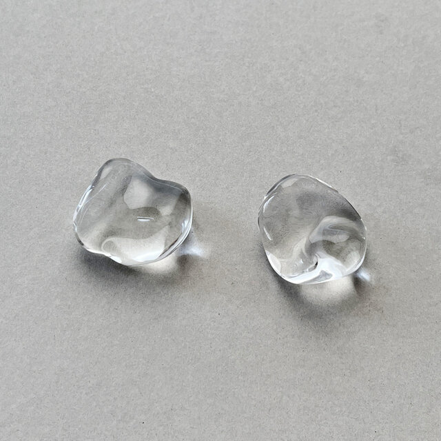 「clear form 」　ガラスの箸置き　透明　2個セット