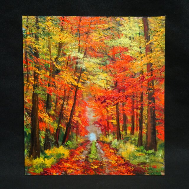 油絵【紅葉の回廊】 | iichi 日々の暮らしを心地よくするハンドメイド