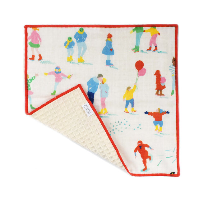 ミニハンカチ ワッフル 24cm角 │ "スケートリンク"