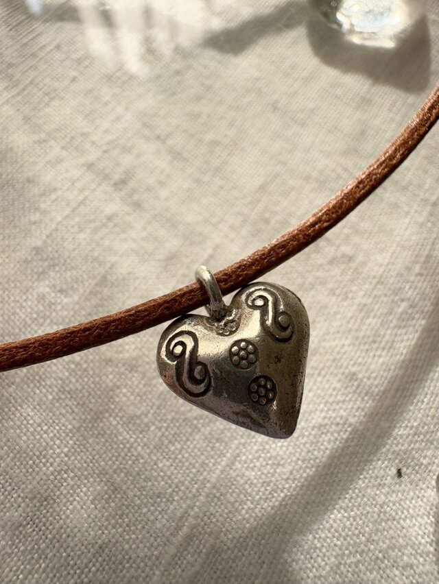 カレンシルバーネックレス　ハートぷっくり　50cm