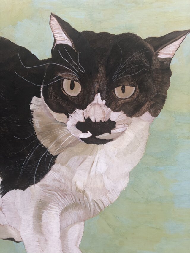 絵画 原画 up the tempo 2016 猫 現代アート 手描き ポップアート 猫の絵画 アクリル画 【 見つめる未来 】 - メルカリ