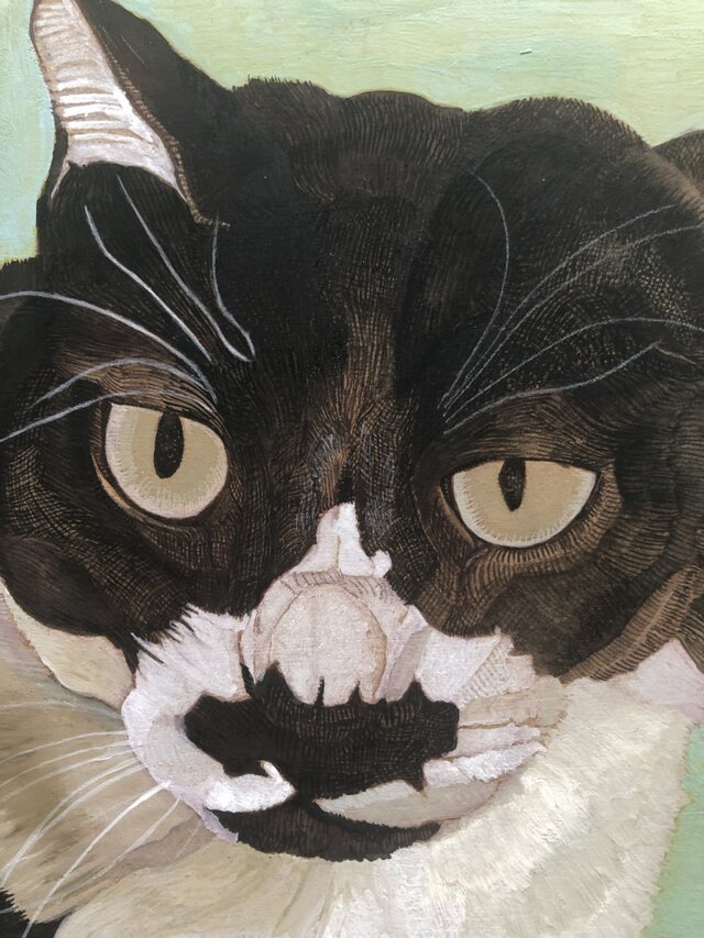 ハッチ」猫イラスト（原画） | iichi 日々の暮らしを心地よくする