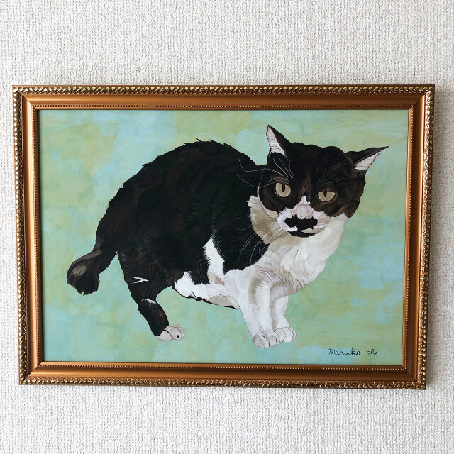 「ハッチ」猫イラスト（原画）