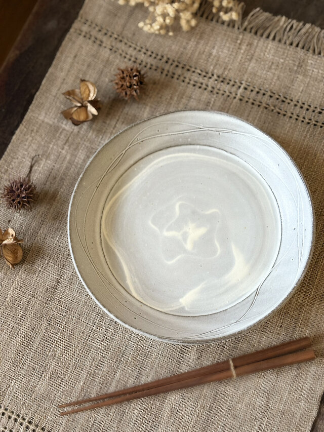 白釉　プレート皿