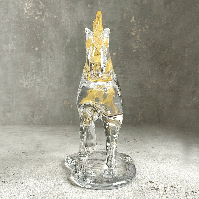新作【干支うま】2026年縁起の良いユニコーン☆本金箔☆ガラスの置物