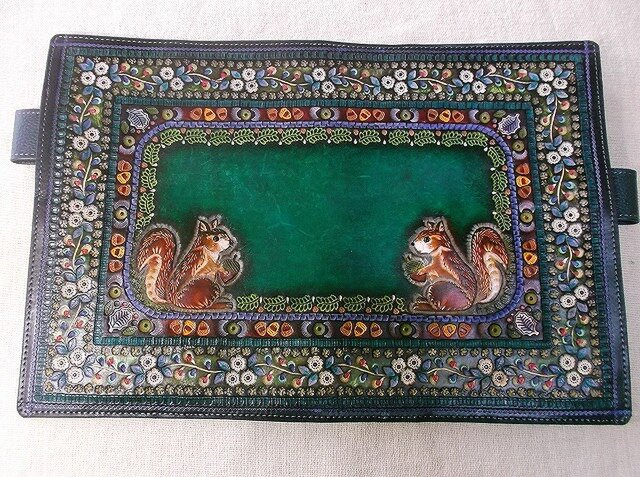 ほぼ日手帳カズン対応 A5サイズ手帳カバー レザー 刻印＆拭き染め