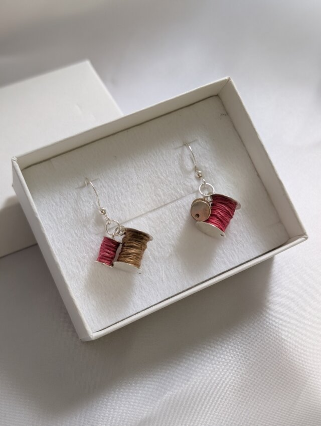 “ 余情 ”【糸巻きアクセサリー】 Silver925×草木染めリネン糸